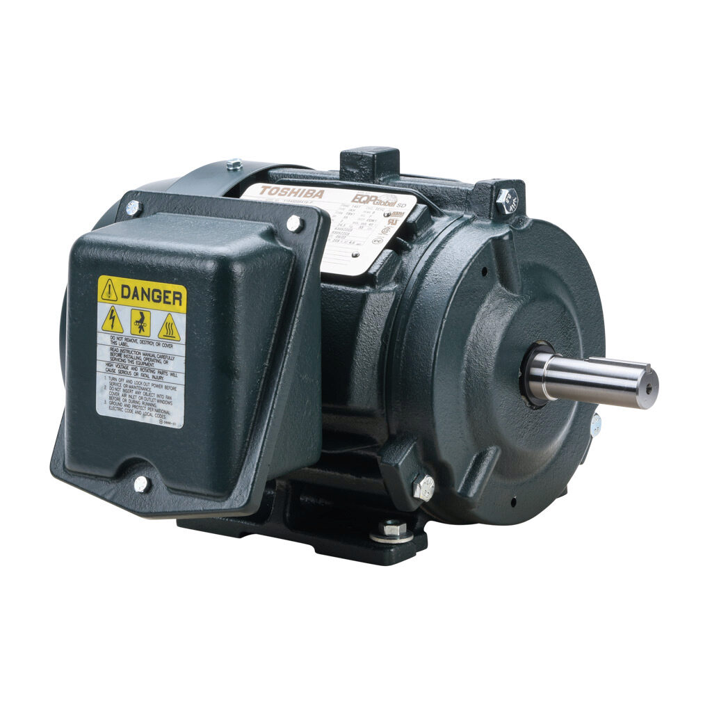 Y154SDSR41A-P - Toshiba SD premium efficiency AC induction motor, high-performance inverter duty and severe duty, 1-1/2hp, 3-phase, 230/460 VAC, 1800rpm, TEFC, NEMA 145T frame, cast iron, rigid base mount.