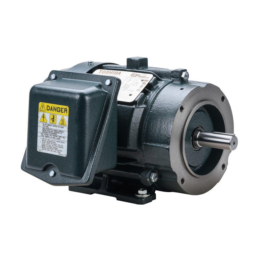 Y154SDSR42A-P - Toshiba SD premium efficiency AC induction motor, high-performance inverter duty and severe duty, 1-1/2hp, 3-phase, 230/460 VAC, 1800rpm, TEFC, NEMA 145TC frame, cast iron, C-face/rigid base mount.