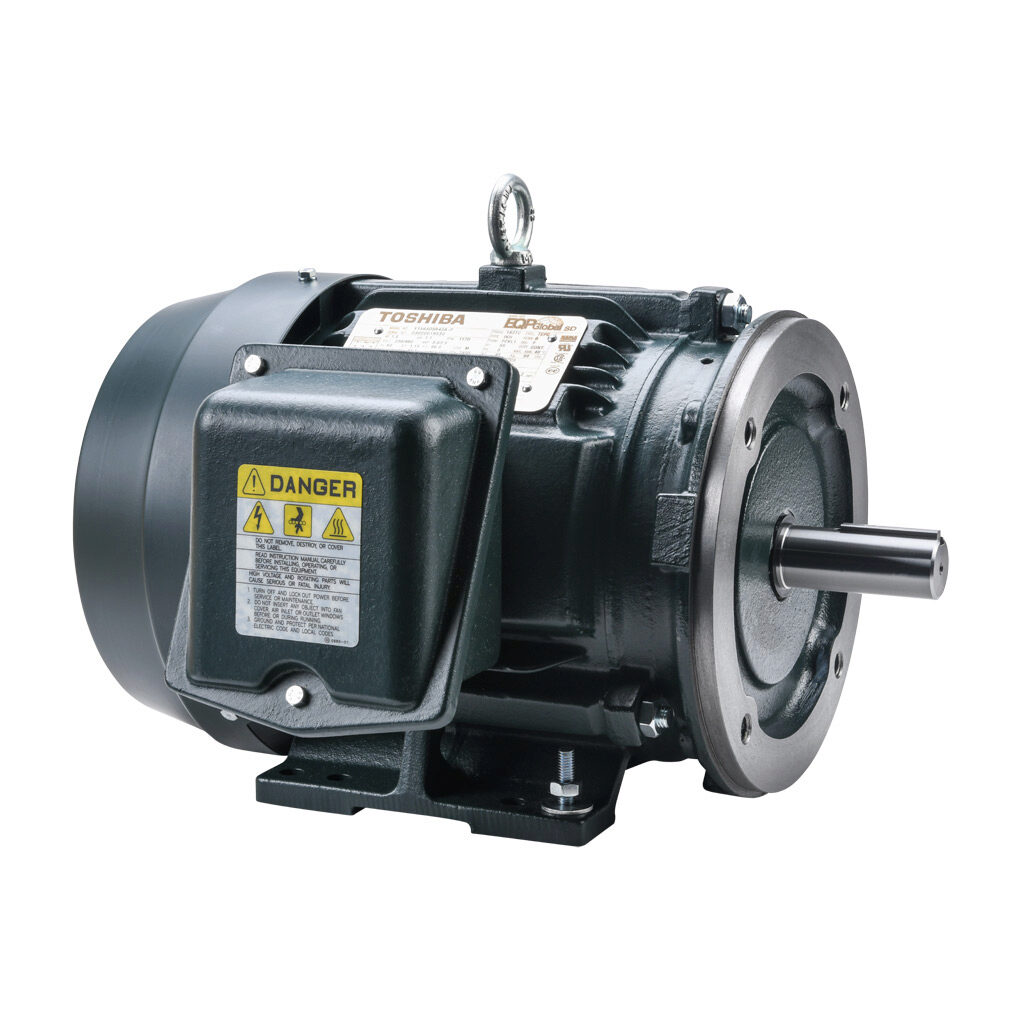 Y156SDSR42A-P - Toshiba SD premium efficiency AC induction motor, high-performance inverter duty and severe duty, 1-1/2hp, 3-phase, 230/460 VAC, 1200rpm, TEFC, NEMA 182TC frame, cast iron, C-face/rigid base mount.