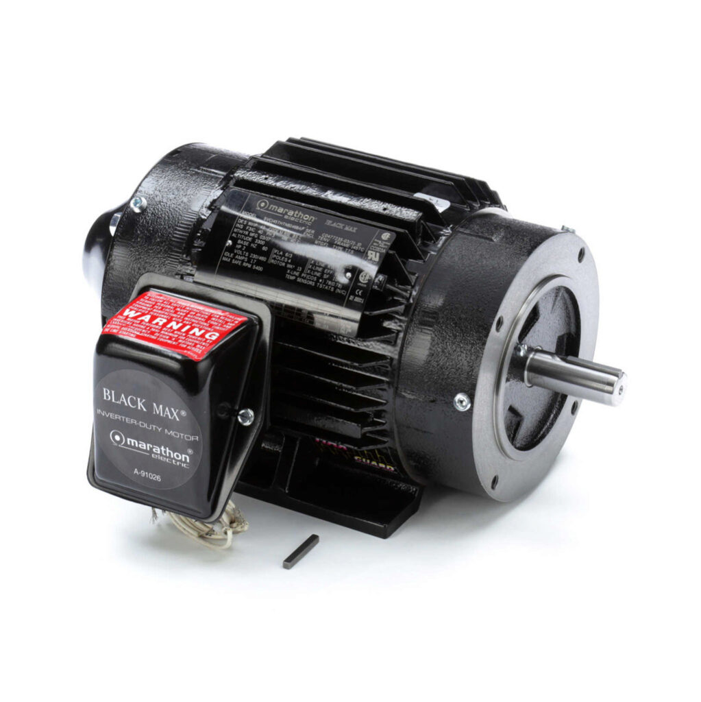 Y551 - Marathon Black MAX high efficiency AC induction motor, high-performance inverter duty, 2hp, 3-phase, 230/460 VAC, 1800rpm, TENV, NEMA 145TC frame, cast iron, C-face/rigid base mount.