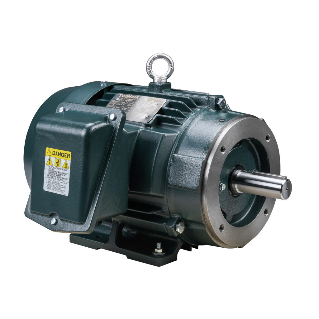 Y752SDSR42A-P - Toshiba SD premium efficiency AC induction motor, high-performance inverter duty and severe duty, 7-1/2hp, 3-phase, 230/460 VAC, 3600rpm, TEFC, NEMA 213TC frame, cast iron, C-face/rigid base mount.