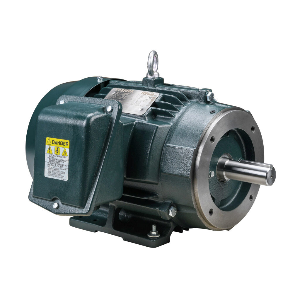 Y754SDSR42A-P - Toshiba SD premium efficiency AC induction motor, high-performance inverter duty and severe duty, 7-1/2hp, 3-phase, 230/460 VAC, 1800rpm, TEFC, NEMA 213TC frame, cast iron, C-face/rigid base mount.