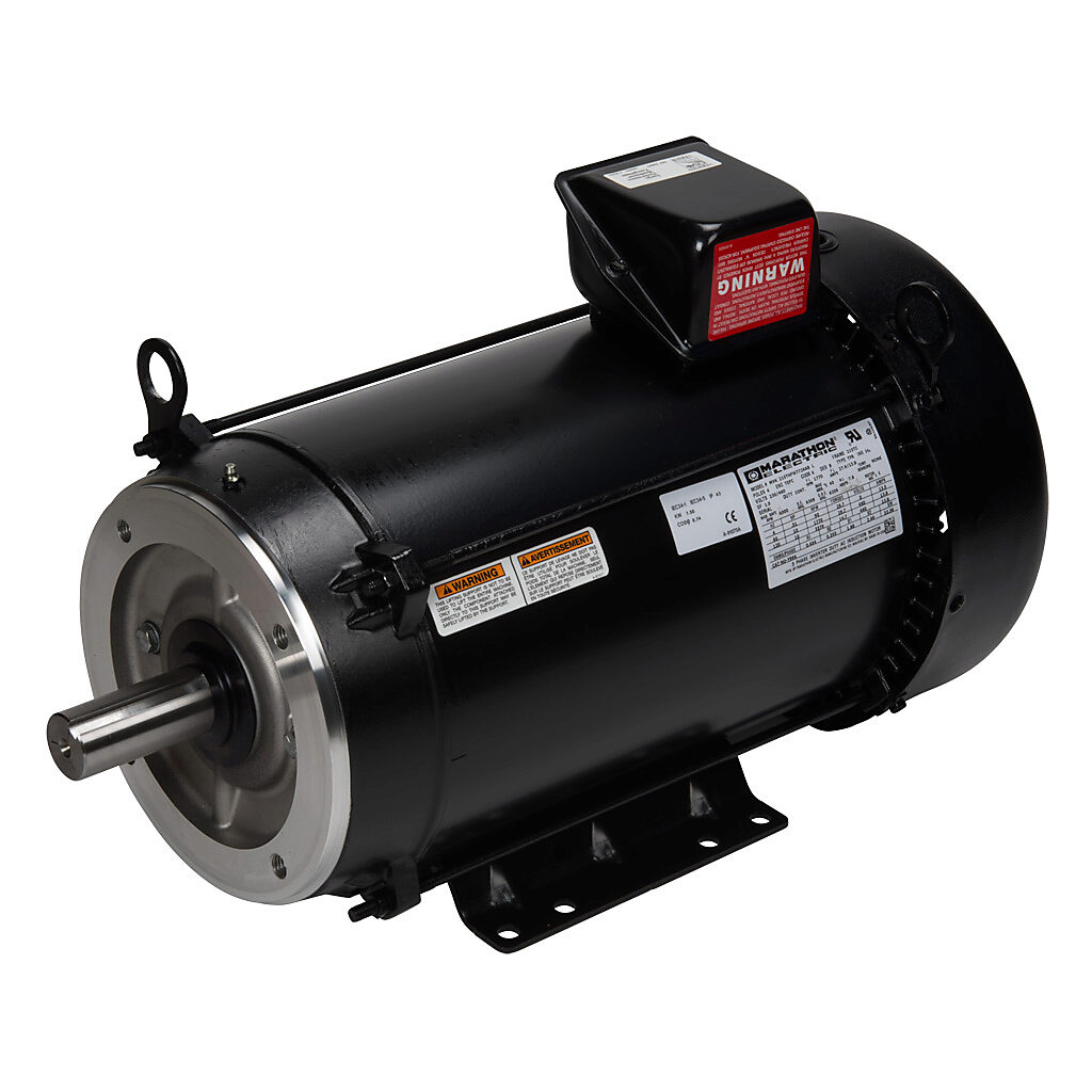 Y996 - Marathon MicroMAX series high efficiency AC induction motor, high-performance inverter duty, 10hp, 3-phase, 230/460 VAC, 1800rpm, TEFC, NEMA 215TC frame, rolled steel, C-face/removable rigid base mount.