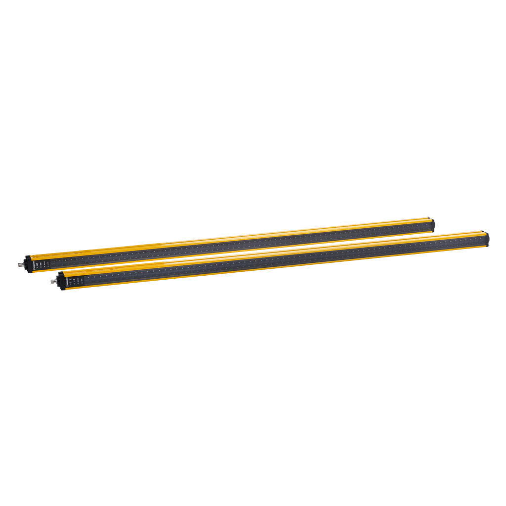 YBB-30K4-1200-G012 - Contrinex safety light curtain, sender/receiver pair, hand protection, 24 VDC, 30mm resolution, 1177mm protected height, 0.25-12m operating distance, safety category Type 4, IP65 IP67, (2) 5-pin M12 quick-disconnects.