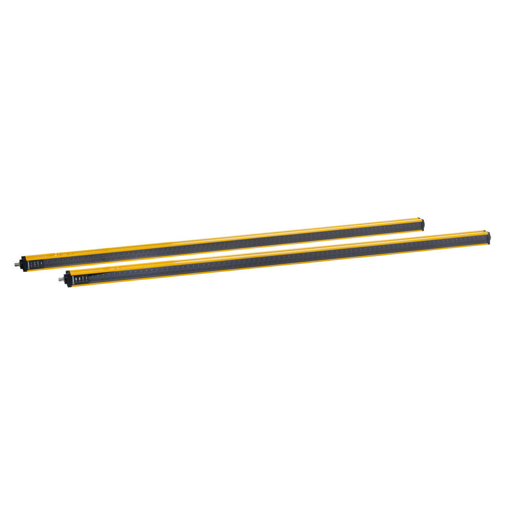YBB-30K4-1300-G012 - Contrinex safety light curtain, sender/receiver pair, hand protection, 24 VDC, 30mm resolution, 1306mm protected height, 0.25-12m operating distance, safety category Type 4, IP65 IP67, (2) 5-pin M12 quick-disconnects.