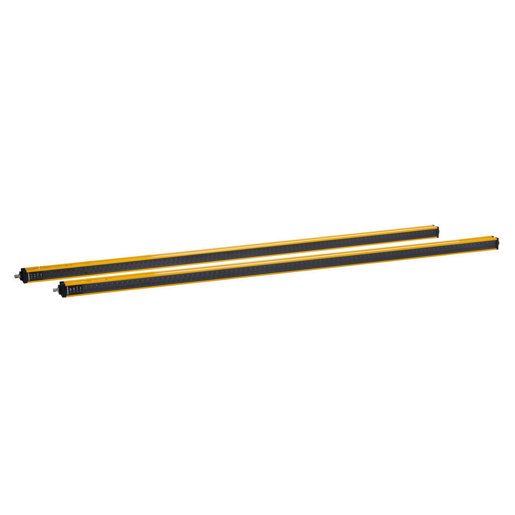 YBB-30K4-1400-G012 - Contrinex safety light curtain, sender/receiver pair, hand protection, 24 VDC, 30mm resolution, 1435mm protected height, 0.25-12m operating distance, safety category Type 4, IP65 IP67, (2) 5-pin M12 quick-disconnects.