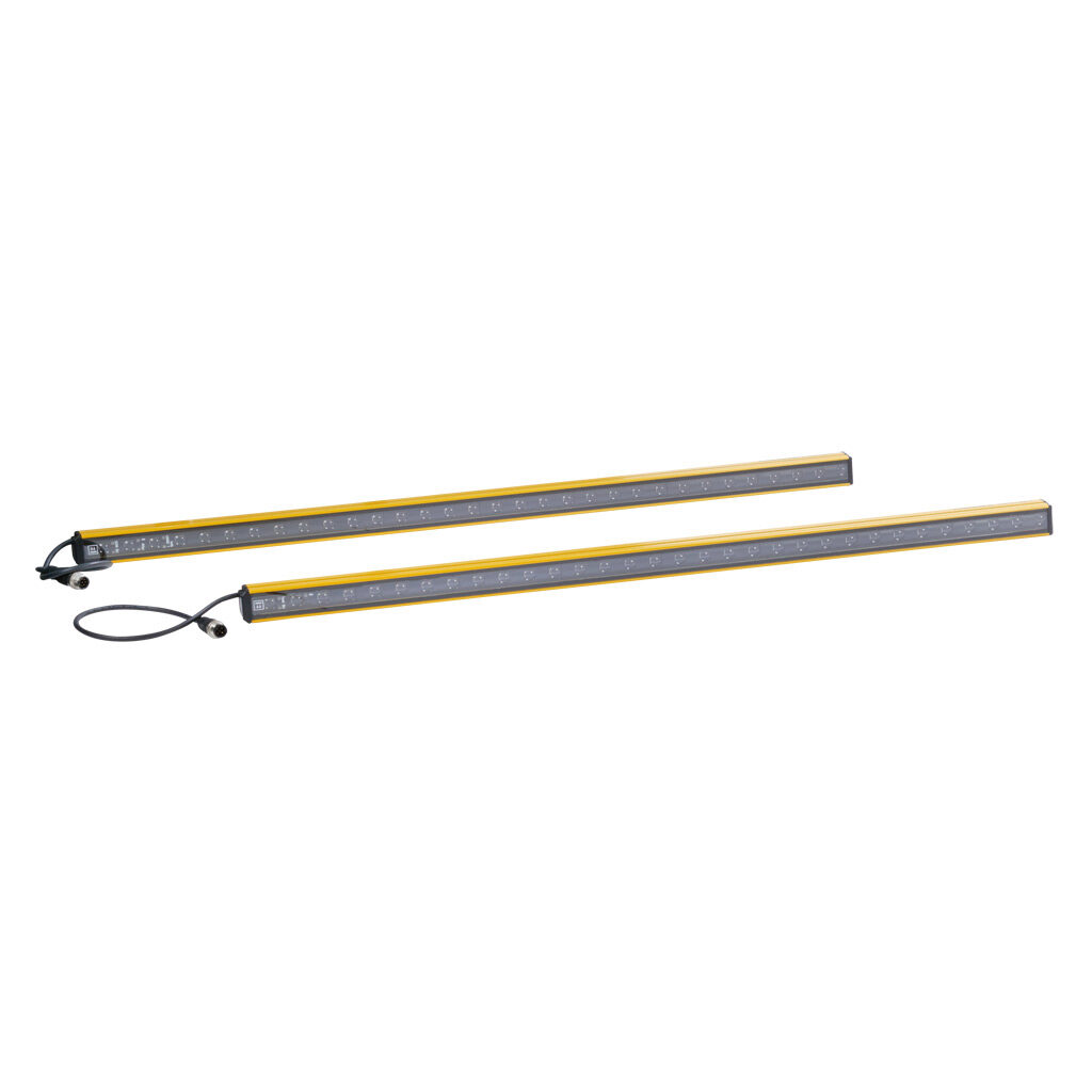 YBES-30K4-0650-P012 - Contrinex safety light curtain, sender/receiver pair, hand protection, 24 VDC, 30mm resolution, 650mm protected height, 0.25-5.0m operating distance, safety category Type 4, configurable, IP65, (1) 5-pin and (1) 8-pin M12 qui...