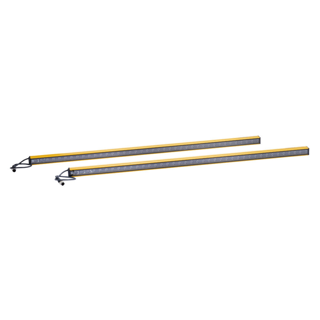 YBES-30K4-0810-P012 - Contrinex safety light curtain, sender/receiver pair, hand protection, 24 VDC, 30mm resolution, 810mm protected height, 0.25-5.0m operating distance, safety category Type 4, configurable, IP65, (1) 5-pin and (1) 8-pin M12 qui...