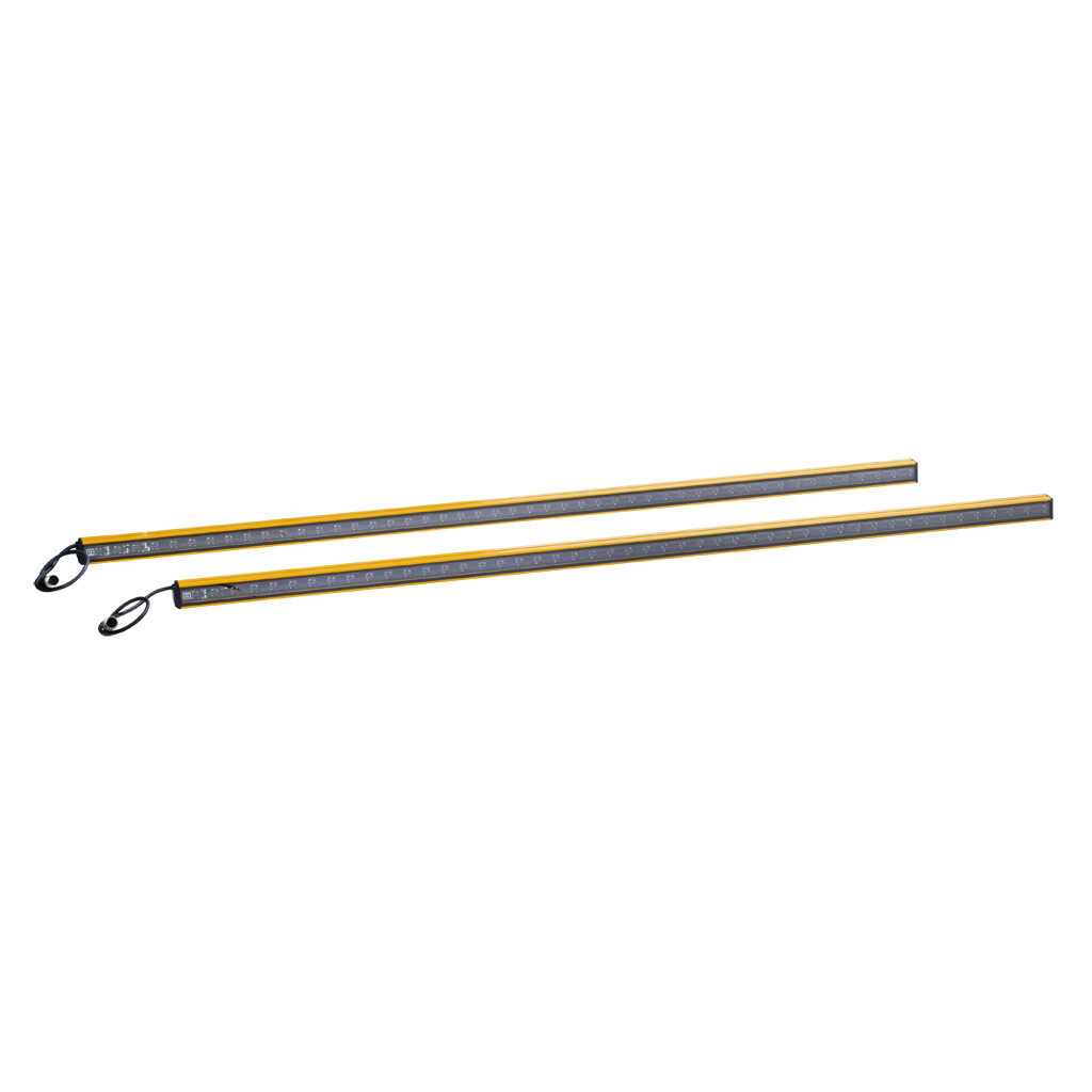 YBES-30K4-0970-P012 - Contrinex safety light curtain, sender/receiver pair, hand protection, 24 VDC, 30mm resolution, 970mm protected height, 0.25-5.0m operating distance, safety category Type 4, configurable, IP65, (1) 5-pin and (1) 8-pin M12 qui...