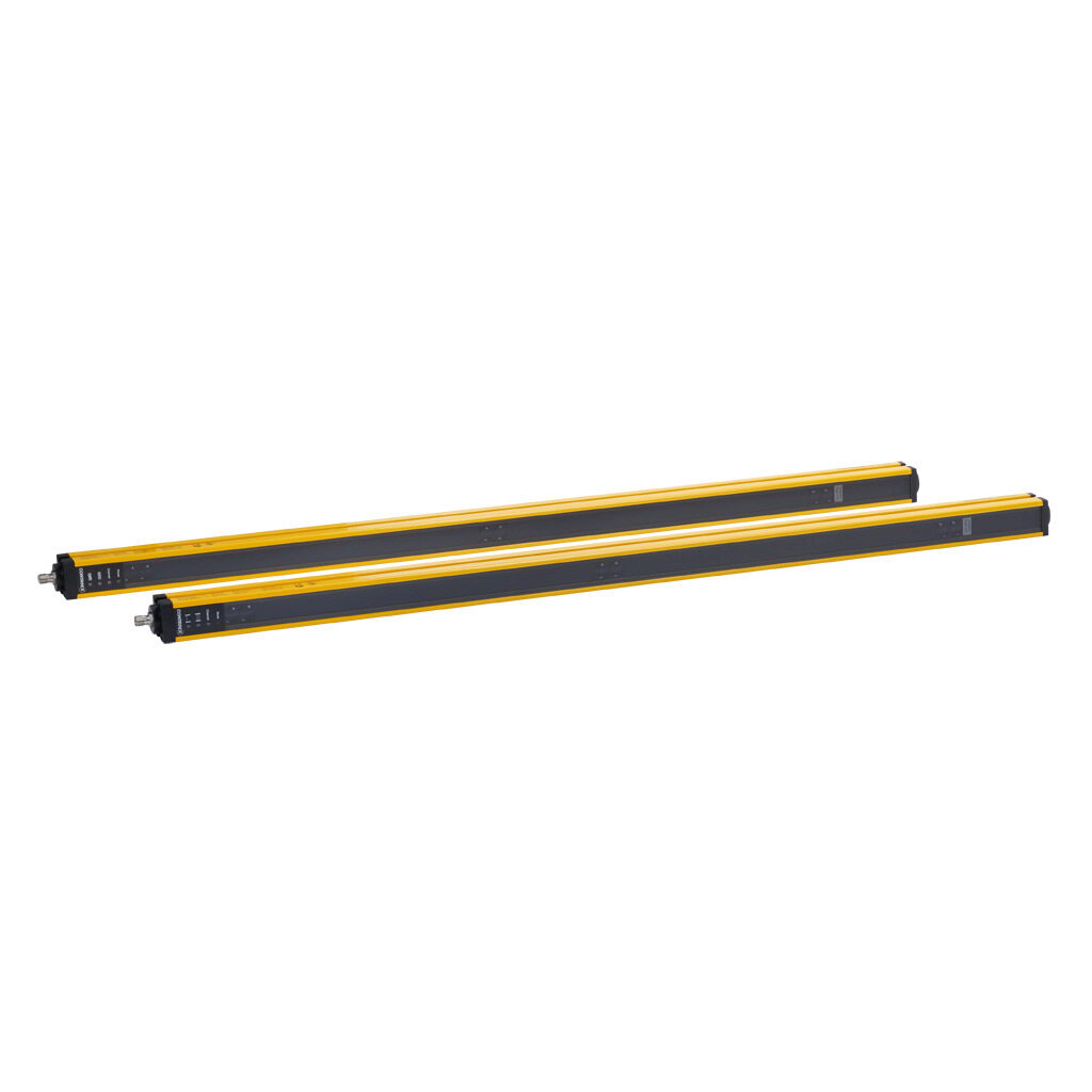 YCA-50K4-3400-G012 - Contrinex safety light curtain, sender/receiver pair, body protection, 24 VDC, 400mm resolution, 832mm protected height, 1-50m operating distance, safety category Type 4, IP65 IP67, (2) 5-pin M12 quick-disconnects.