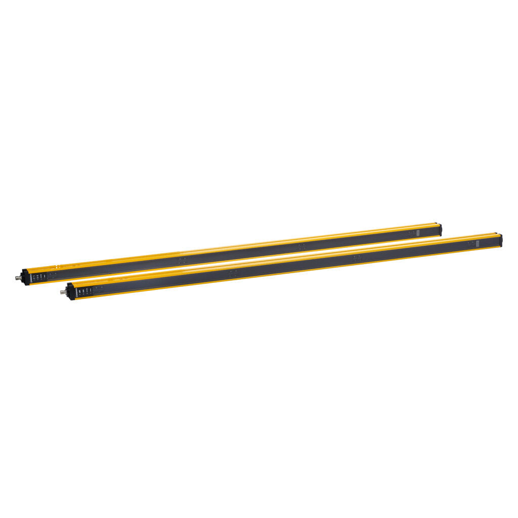 YCA-50K4-4400-G012 - Contrinex safety light curtain, sender/receiver pair, body protection, 24 VDC, 400mm resolution, 1232mm protected height, 1-50m operating distance, safety category Type 4, IP65 IP67, (2) 5-pin M12 quick-disconnects.