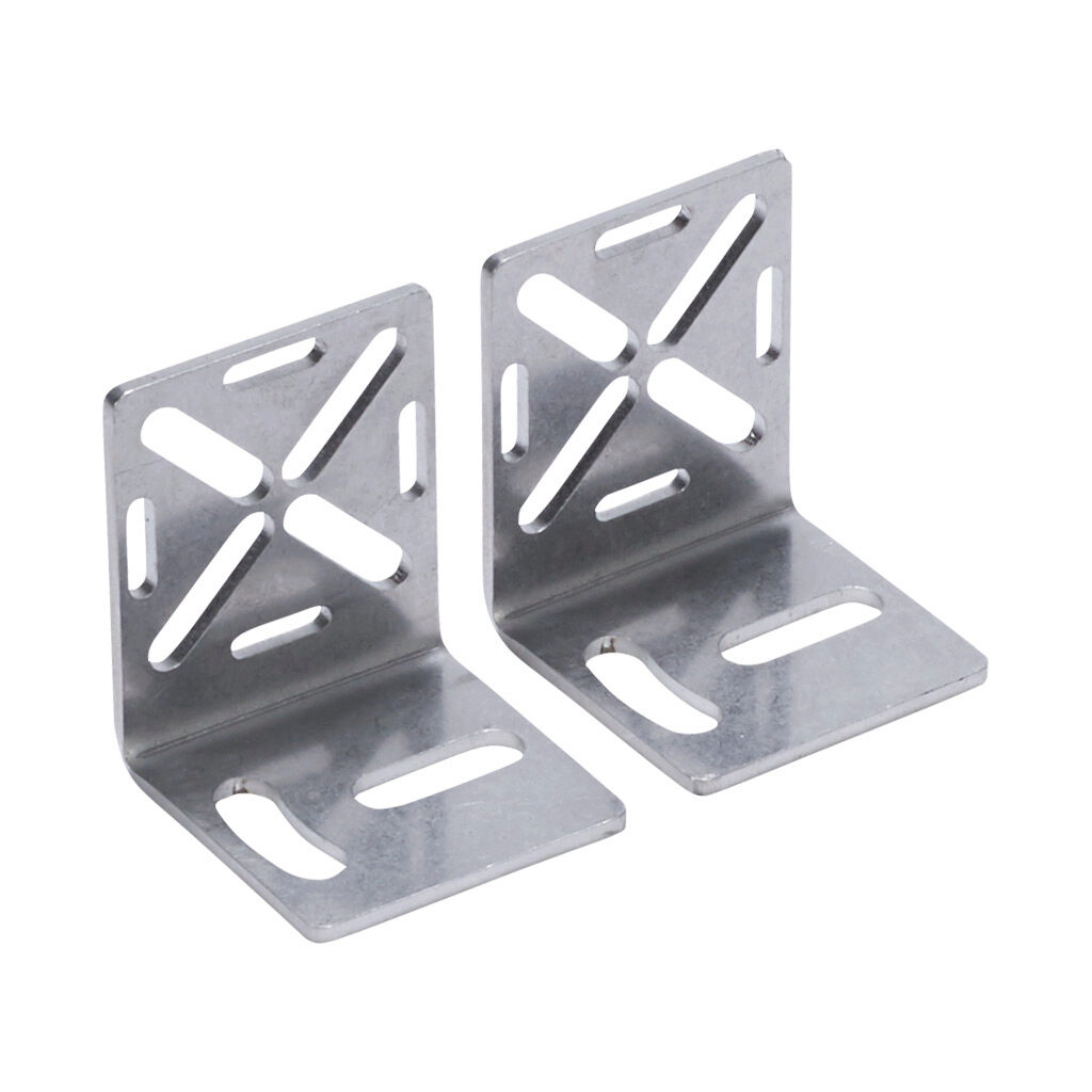 YXW-0007-000 - Contrinex mounting bracket, stainless steel, side or end mount. Package of 2. For use with YBxS series light curtains.
