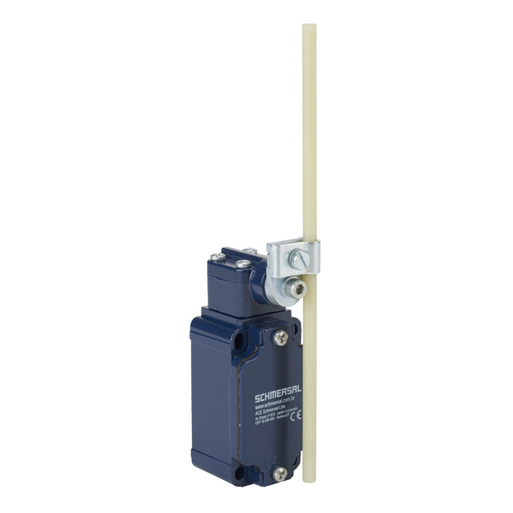 Z4V10H-335-11Z - Schmersal IEC limit switch, side rotary adjustable 6mm plastic rod, 90-degree adjustable head, (1) N.O./(1) N.C. contact(s), snap action, 30mm hole spacing, aluminum, (1) M20 x 1.5 entry with 1/2in NPT adapter.