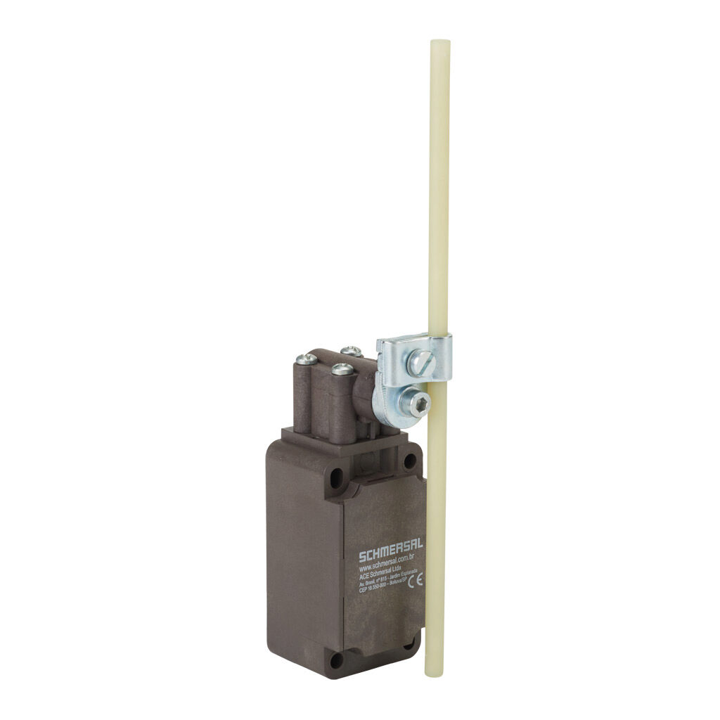 Z4V10H-336-11Z - Schmersal IEC limit switch, side rotary adjustable 6mm plastic rod, 90-degree adjustable head, (1) N.O./(1) N.C. contact(s), snap action, 30mm hole spacing, glass-fiber thermoplastic, (1) M20 x 1.5 entry with 1/2in NPT adapter.