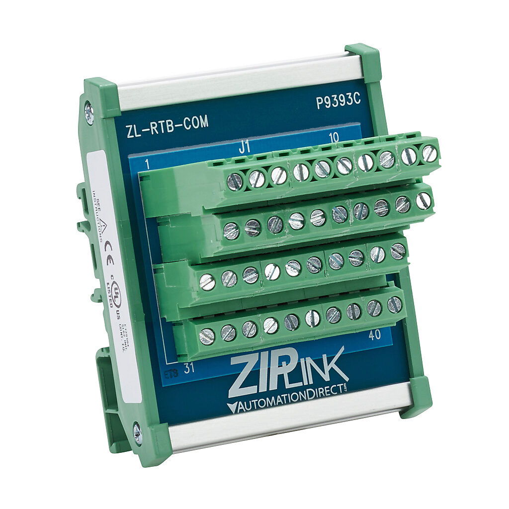 ZL-RTB-COM - ZIPLink common terminal module, 40-pole, DIN rail mount.