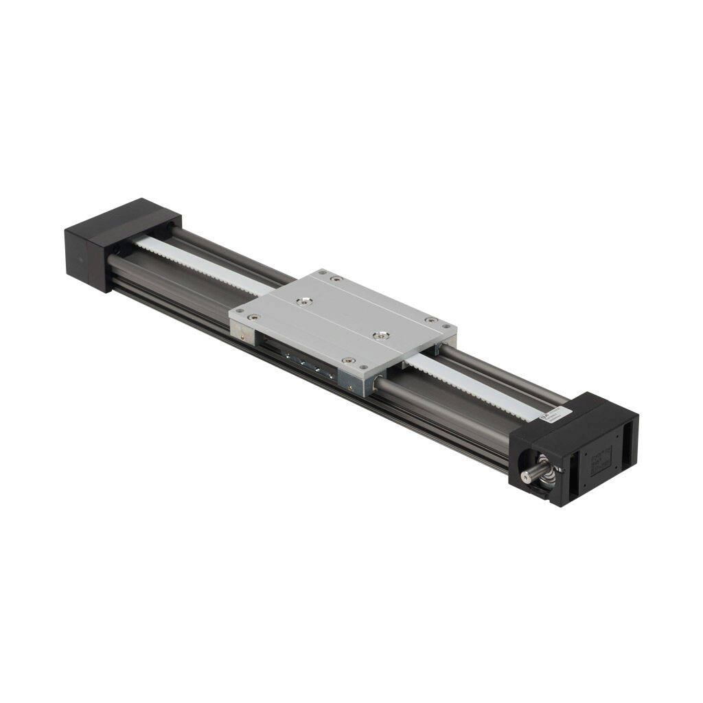 ZLW1080S-3 - igus drylin series linear actuator assembly, W1080 twin rail, 90mm wide, 300mm travel, toothed belt, 70mm pitch, hard-anodized aluminum rail.