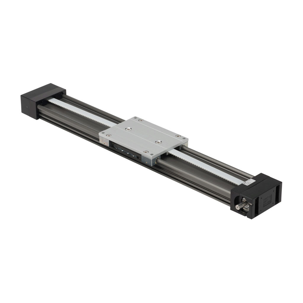 ZLW1080S-4 - igus drylin series linear actuator assembly, W1080 twin rail, 90mm wide, 400mm travel, toothed belt, 70mm pitch, hard-anodized aluminum rail.