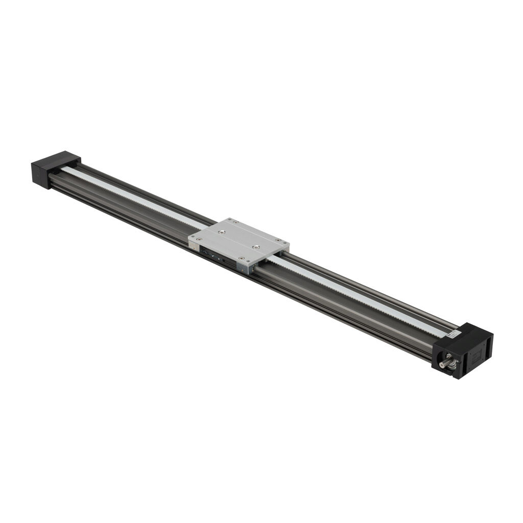 ZLW1080S-8 - igus drylin series linear actuator assembly, W1080 twin rail, 90mm wide, 800mm travel, toothed belt, 70mm pitch, hard-anodized aluminum rail.