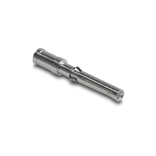 ZP-MC-CC-F10A-14 - ZIPport crimp contact, female, 10 amp, accepts wire size 14 AWG, silver-plated copper alloy. Package of 100. For use with ZIPport multi-wire female inserts rated for 10 amps.