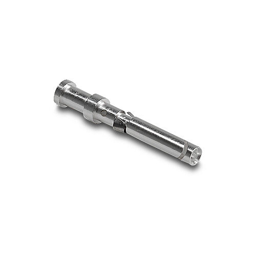 ZP-MC-CC-F10A-18 - ZIPport crimp contact, female, 10 amp, accepts wire size 18 AWG, silver-plated copper alloy. Package of 100. For use with ZIPport multi-wire female inserts rated for 10 amps.