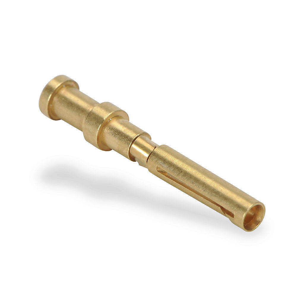 ZP-MC-CC-F10A-18G - ZIPport crimp contact, female, 10 amp, accepts wire size 18 AWG, gold-plated copper alloy. Package of 100. For use with ZIPport multi-wire female inserts rated for 10 amps.