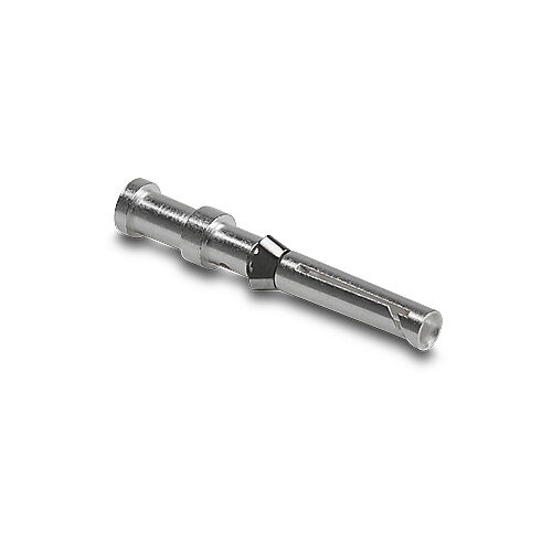 ZP-MC-CC-F10A-22 - ZIPport crimp contact, female, 10 amp, accepts wire size 26-22 AWG, silver-plated copper alloy. Package of 100. For use with ZIPport multi-wire female inserts rated for 10 amps.