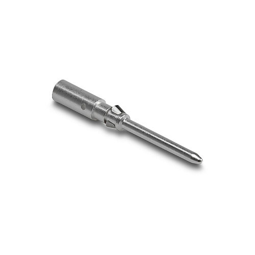 ZP-MC-CC-M10A-14 - ZIPport crimp contact, male, 10 amp, accepts wire size 14 AWG, silver-plated copper alloy. Package of 100. For use with ZIPport multi-wire male inserts rated for 10 amps.