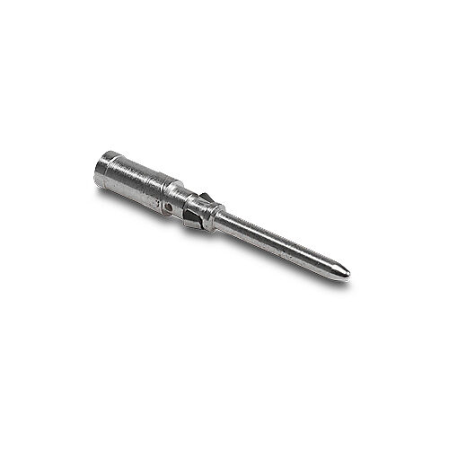 ZP-MC-CC-M10A-16 - ZIPport crimp contact, male, 10 amp, accepts wire size 16 AWG, silver-plated copper alloy. Package of 100. For use with ZIPport multi-wire male inserts rated for 10 amps.