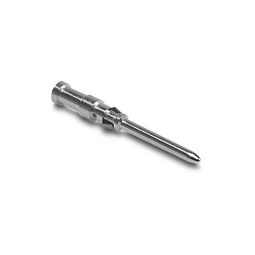 ZP-MC-CC-M10A-18 - ZIPport crimp contact, male, 10 amp, accepts wire size 18 AWG, silver-plated copper alloy. Package of 100. For use with ZIPport multi-wire male inserts rated for 10 amps.