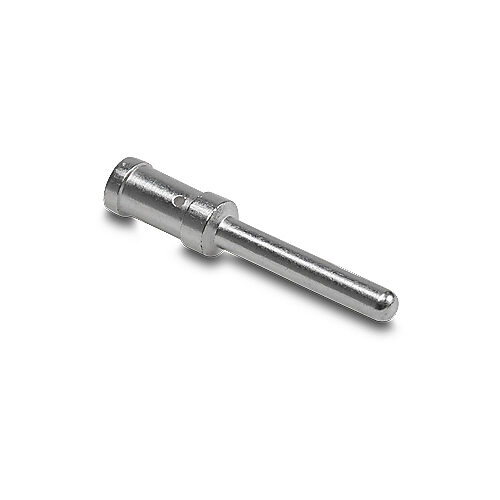 ZP-MC-CC-M16A-12 - ZIPport crimp contact, male, 16 amp, accepts wire size 12 AWG, silver-plated copper alloy. Package of 100. For use with ZIPport multi-wire male inserts rated for 16 amps.