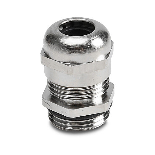 ZP-MC-CG-11M8 - ZIPport cable gland, PG11 thread type, nickel-plated brass, accepts 4 to 10mm diameter cable, IP68. Package of 10.