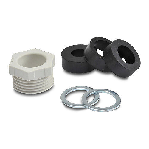 ZP-MC-CG-11P5 - ZIPport cable gland, PG11 thread type, polyamide, light gray, accepts 7 to 12mm diameter cable, IP66. (3) elastomer compression seals included.
