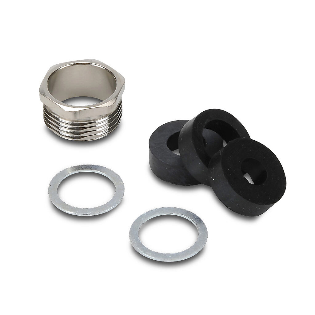 ZP-MC-CG-13M5 - ZIPport cable gland, PG13.5 thread type, nickel-plated brass, accepts 7 to 12mm diameter cable, IP66. (4) elastomer compression seals included.