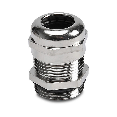 ZP-MC-CG-16M8 - ZIPport cable gland, PG16 thread type, nickel-plated brass, accepts 8 to 14mm diameter cable, IP68. Package of 10.