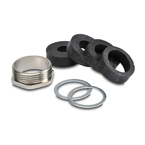 ZP-MC-CG-21M5 - ZIPport cable gland, PG21 thread type, nickel-plated brass, accepts 9.5 to 18.5mm diameter cable, IP66. (4) elastomer compression seals included.