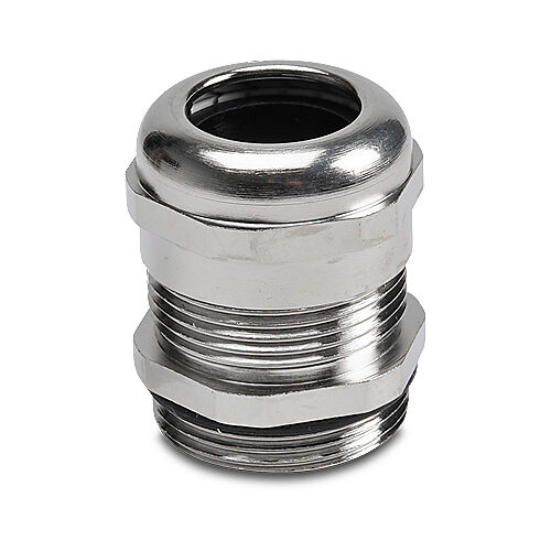 ZP-MC-CG-21M8 - ZIPport cable gland, PG21 thread type, nickel-plated brass, accepts 11 to 18mm diameter cable, IP68. Package of 5.