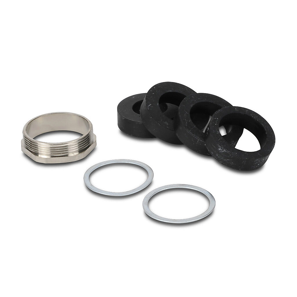 ZP-MC-CG-36M5 - ZIPport cable gland, PG36 thread type, nickel-plated brass, accepts 19 to 36mm diameter cable, IP66. (4) elastomer compression seals included.