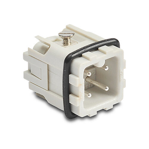 ZP-MC03A-1-MS003 - ZIPport male insert, connector housing size 3A, 3-pole, screw terminals, accepts wire size 20-14 AWG, 10 amp, 600 VAC/VDC, poles numbered 1 to 3. For use with ZIPport multi-wire housings.