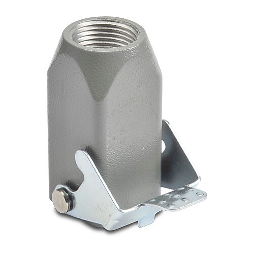 ZP-MC03A-2-SCP11M - ZIPport coupler housing, single lever, connector housing size 3A, (1) Pg 11 threaded hole, gray, heavy-duty die cast aluminum. For use with ZIPport size 3A 2-peg connector housings.