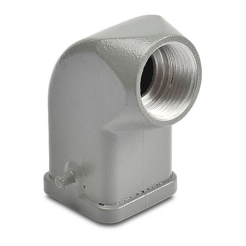 ZP-MC03A-2-SSE11M - ZIPport hood housing, 2-peg, side entry, connector housing size 3A, (1) Pg 11 threaded hole, gray, heavy-duty die cast aluminum. For use with ZIPport size 3A single lever connector housings.