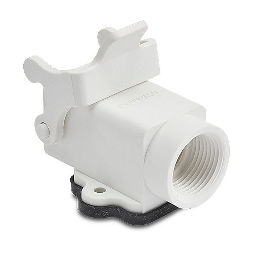 ZP-MC03A-2-SSM11P - ZIPport surface mount housing, single lever, connector housing size 3A, (1) Pg 11 threaded hole, gray, heavy-duty thermoplastic. For use with ZIPport size 3A 2-peg connector housings.