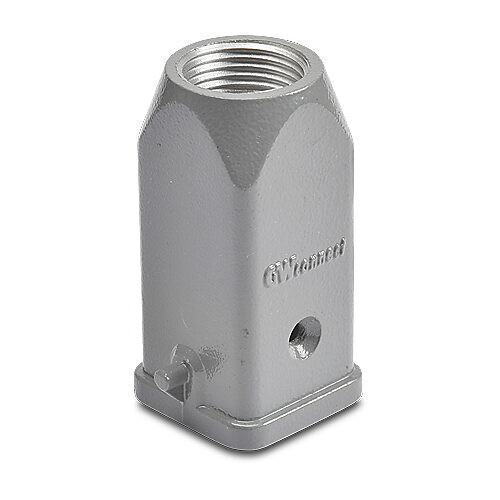 ZP-MC03A-2-STE11M - ZIPport hood housing, 2-peg, top entry, connector housing size 3A, (1) Pg 11 threaded hole, gray, heavy-duty die cast aluminum. For use with ZIPport size 3A single lever connector housings.