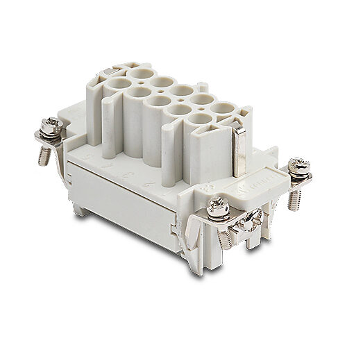 ZP-MC10B-1-FC010 - ZIPport female insert, connector housing size 10B, 10-pole, crimped contact, 16 amp, 600 VAC/VDC, poles numbered 1 to 10. For use with ZIPport multi-wire housings. Requires 16 amp female contacts ZP-MC-CC-F16A-xxx.