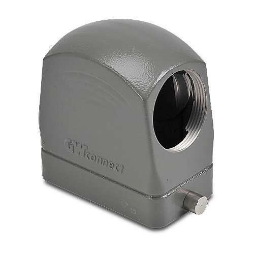 ZP-MC10B-2-SSE29ML - ZIPport hood housing, 2-peg, side entry, connector housing size 10B, (1) Pg 29 threaded hole, high construction, gray, heavy-duty die cast aluminum. For use with ZIPport size 10B single lever connector housings.