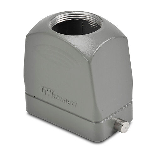ZP-MC10B-2-STE29ML - ZIPport hood housing, 2-peg, top entry, connector housing size 10B, (1) Pg 29 threaded hole, high construction, gray, heavy-duty die cast aluminum. For use with ZIPport size 10B single lever connector housings.