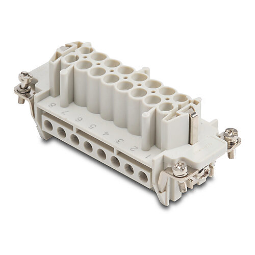 ZP-MC16B-1-FS016 - ZIPport female insert, connector housing size 16B, 16-pole, screw terminals, accepts wire size 20-12 AWG, 16 amp, 600 VAC/VDC, poles numbered 1 to 16. For use with ZIPport multi-wire housings.