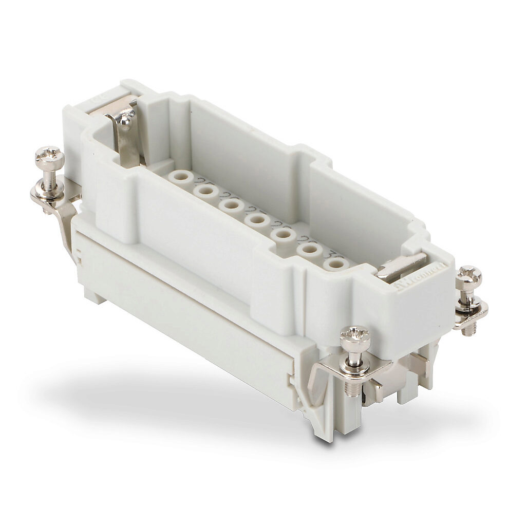 ZP-MC16B-1-MC016-2 - ZIPport male insert, connector housing size 16B, 16-pole, crimped contact, 16 amp, 600 VAC/VDC, poles numbered 17 to 32. For use with ZIPport multi-wire housings. Requires 16 amp male contacts ZP-MC-CC-M16A-xxx.