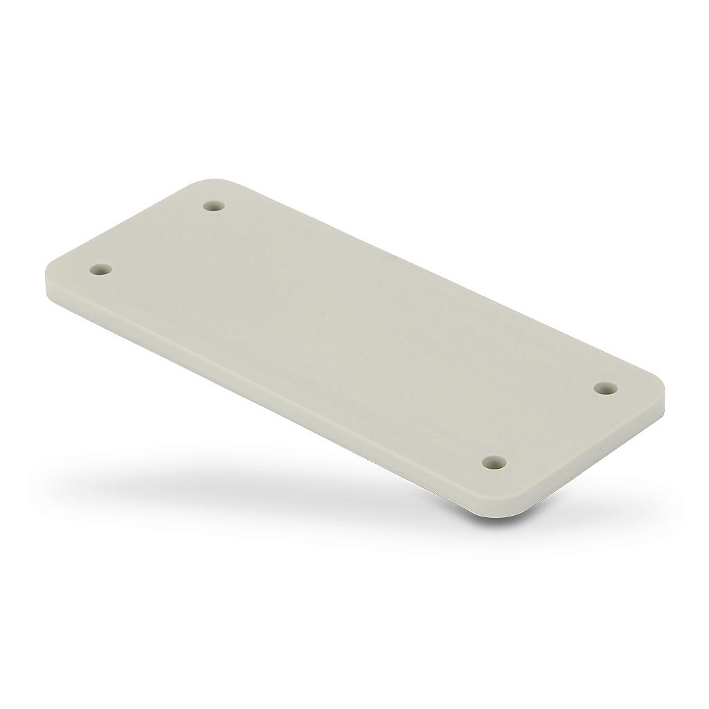 ZP-MC16B-2-BLANK - ZIPport bulkhead cutout blank cover plate, thermoplastic, RAL 7044 gray. For use with ZIPport size 16B bulkhead cutouts. Gasket included.