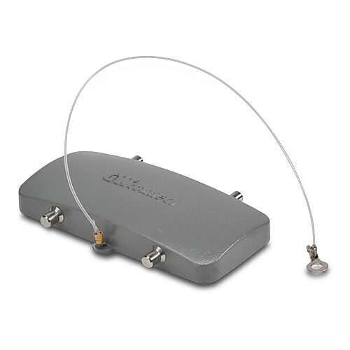 ZP-MC16B-2-DCVPM - ZIPport cover housing, 4-peg, connector housing size 16B, gray, heavy-duty die cast aluminum. For use with ZIPport size 16B double lever connector housings.