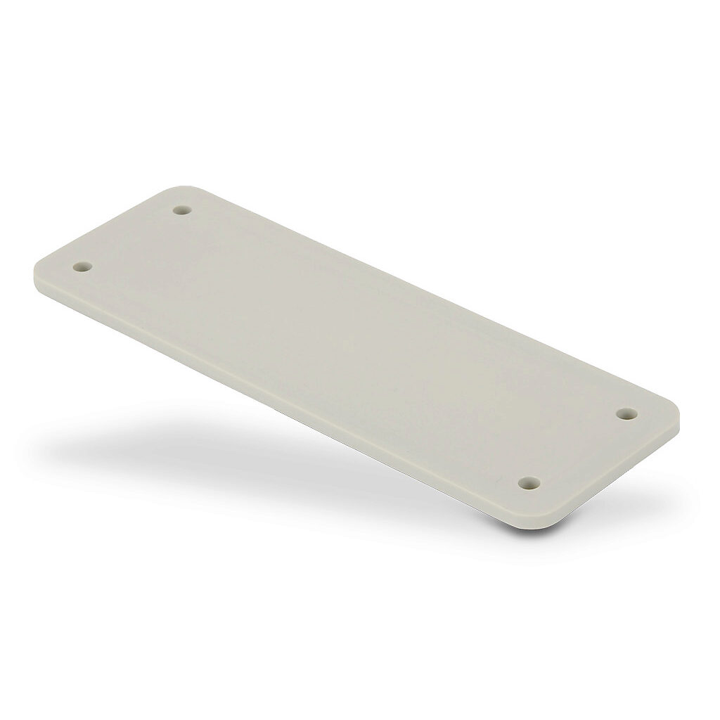 ZP-MC24B-2-BLANK - ZIPport bulkhead cutout blank cover plate, thermoplastic, RAL 7044 gray. For use with ZIPport size 24B bulkhead cutouts. Gasket included.